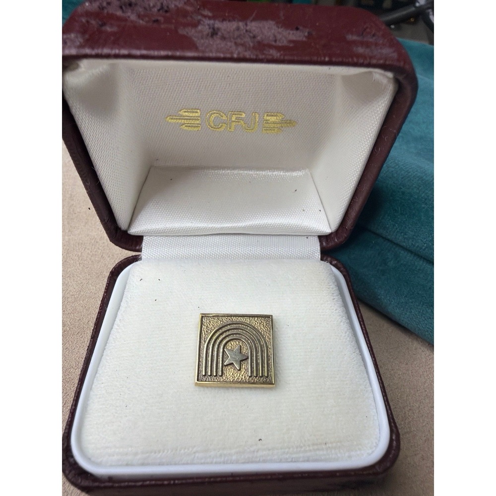 Vintage CFJ Creative Freedom Jewelry Rainbow Star Square Lapel Pin